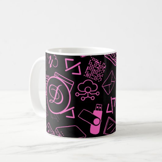 Mug programmeur informaticien codage tech rose (Devant gauche)