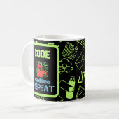 Mug programmeur informaticien codage tech vert (Devant gauche)