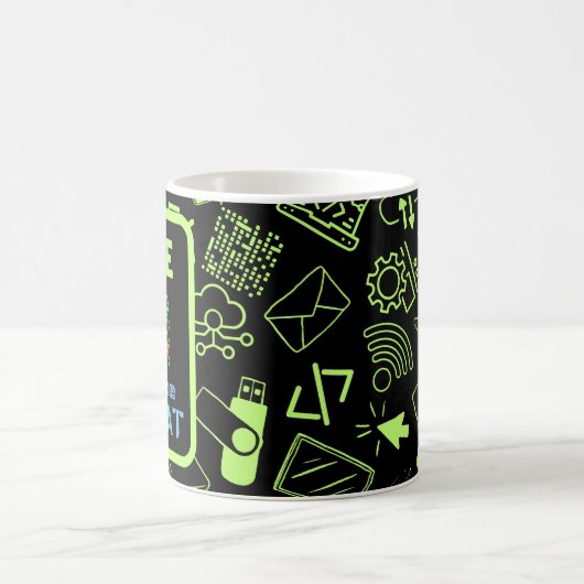 Mug programmeur informaticien codage tech vert (Centre)
