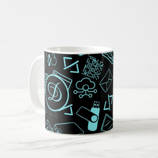 Mug programmeur informaticien codage technicien bleu (Devant gauche)