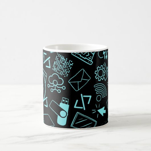 Mug programmeur informaticien codage technicien bleu (Centre)