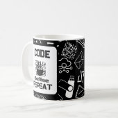 Mug programmeur informaticien codage technologie noir (Devant gauche)