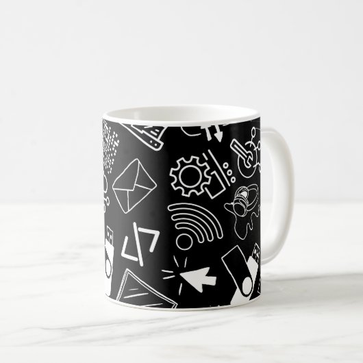 Mug programmeur informaticien codage technologie noir (Devant droit)