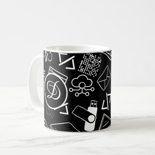 Mug programmeur informaticien codage technologie noir (Devant gauche)