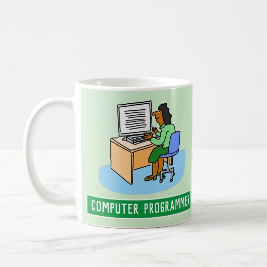 Mug Programmeur Informatique Femme Asiatique Avec Nom. (Gauche)