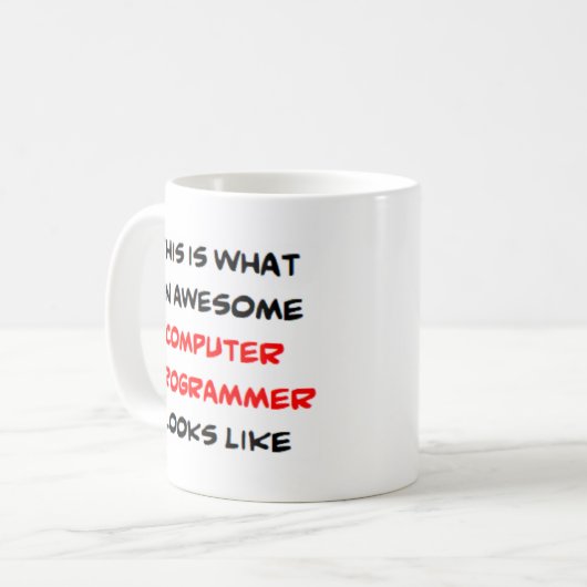 Mug programmeur informatique, génial (Devant gauche)