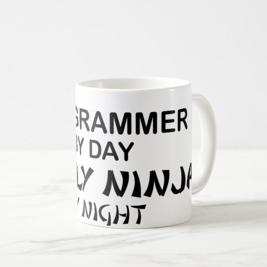 Mug Programmeur Ninja mortel par nuit (Devant droit)
