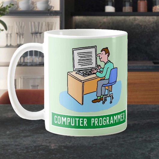 Mug Programmeur Ordinateur Homme Avec Nom. Drôle