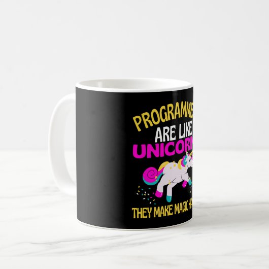 Mug Programmeur Unicorn, Programmeur Unicorn Magique (Devant gauche)