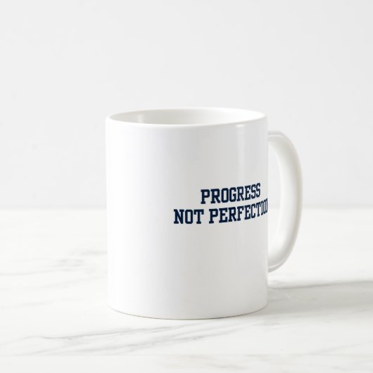Mug Progrès Pas perfection Bleu (Devant droit)