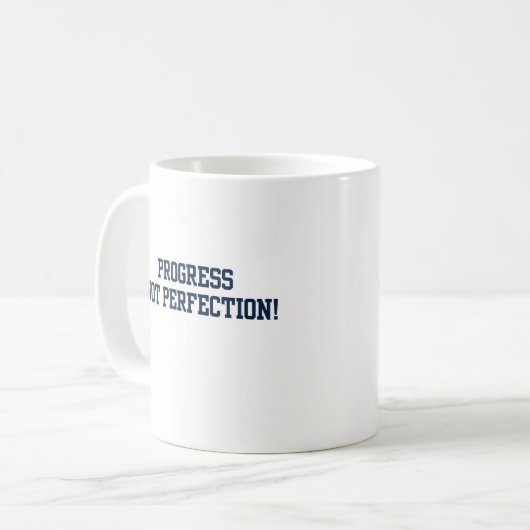 Mug Progrès Pas perfection Bleu (Devant gauche)