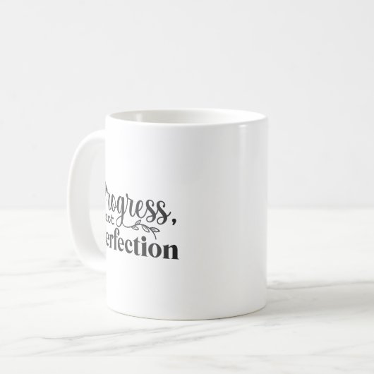 Mug Progrès, pas perfection - Motivation du succès (Devant gauche)