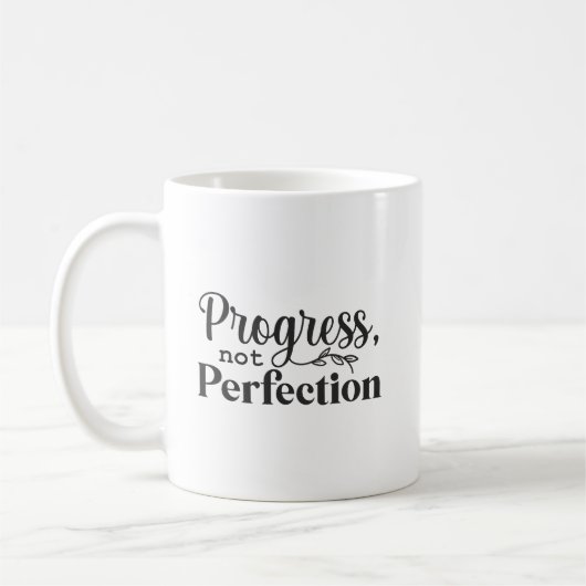 Mug Progrès, pas perfection - Motivation du succès (Gauche)