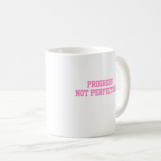Mug Progrès pas perfection rose (Devant droit)