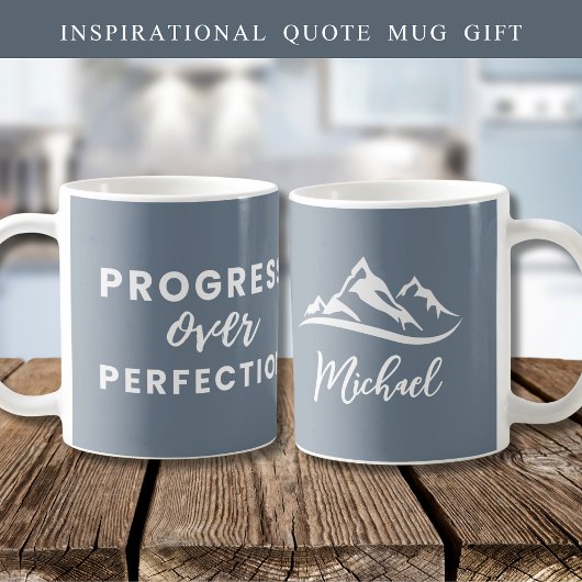 Mug Progrès Personnalisé Sur Citation De Perfection Gr