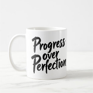 Mug Progrès sur la perfection - Motivationnel manuscri