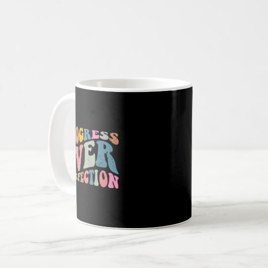 Mug Progress Over Perfection Motivational Teacher Long (Devant gauche)