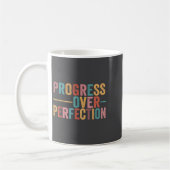 Mug Progress Over Perfection Motivational Teacher Retr (Gauche)