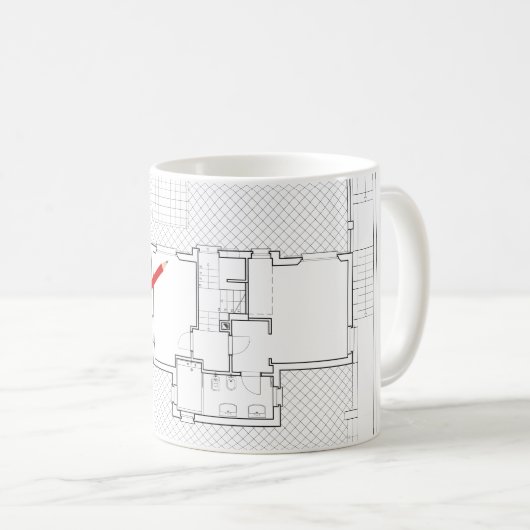 Mug Projet architectural, dessin, architectes (Devant droit)