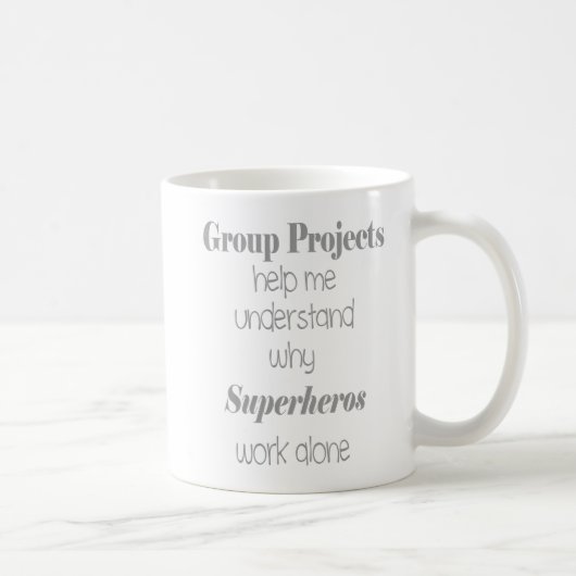 Mug Projets de groupe Bureau d'amusement, école, devis (Droite)