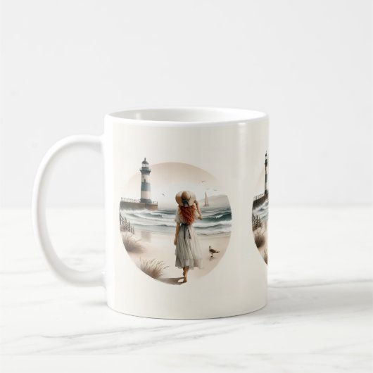 Mug Promenade au phare côtier (Gauche)