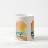Mug Promenade dans les Waves Abstrait Beach Art (Centre)