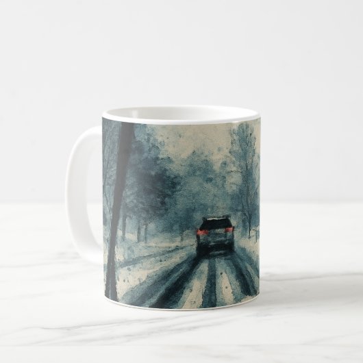 Mug Promenade d'hiver à travers la neige - Vue pare-br (Devant gauche)