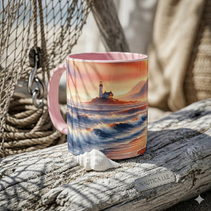Mug Promenade romantique au coucher du soleil dans un