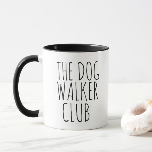 Mug Promeneurs de Chiens Professionnels en Typographie (Avec donut)
