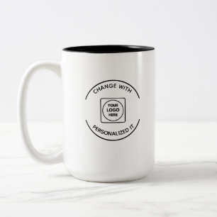 Mug promo bicolore avec logo QR personnalisé pour