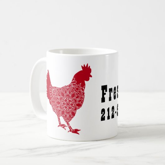 Mug Promo oeufs frais de poulet rouge (Devant gauche)