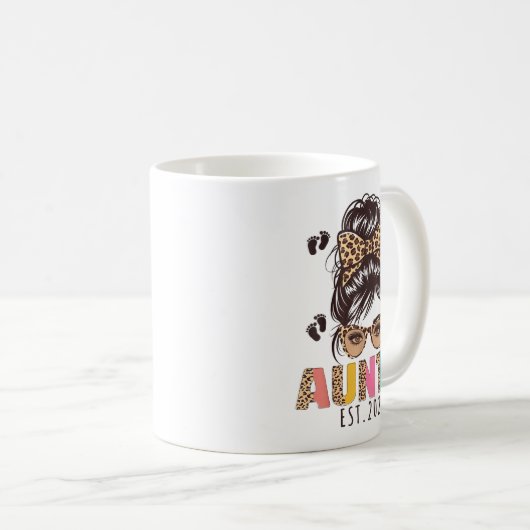 Mug Promoted To Auntie Est 2026 Aunt To Be New Aunt Me (Devant droit)