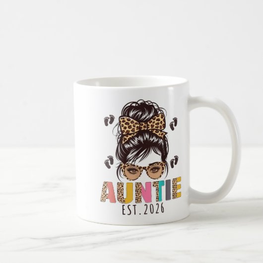 Mug Promoted To Auntie Est 2026 Aunt To Be New Aunt Me (Droite)