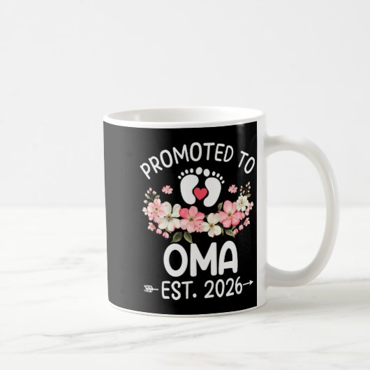 Mug Promoted To Oma 2026 First Time Floral New Oma  (Droite)