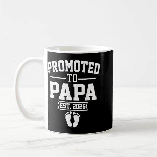 Mug Promoted To Papa Est 2026 Retro Soon To Be Papa 20 (Gauche)