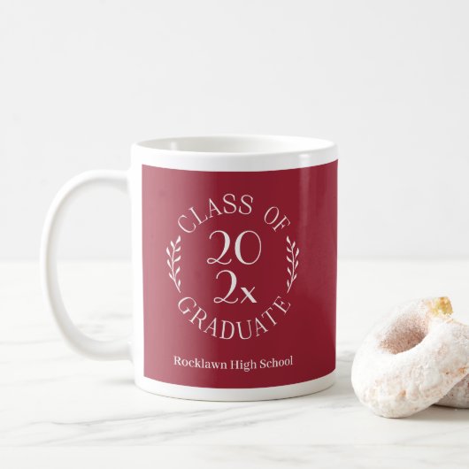 Mug Promotion 2026 Nom de l'école Bourgogne Diplômé (Avec donut)