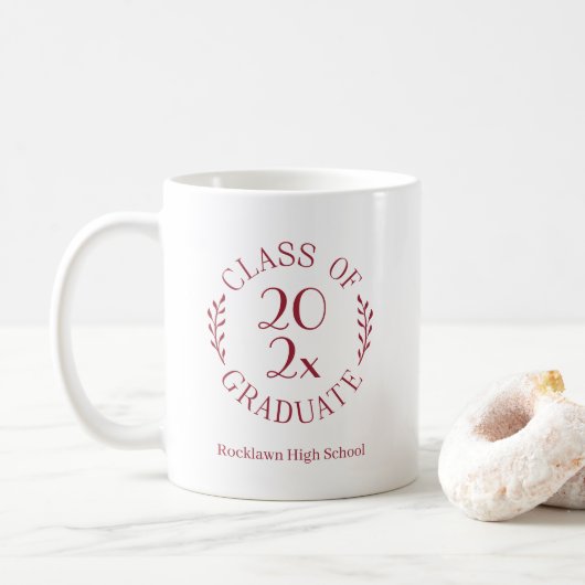 Mug Promotion 2026 Nom de l'école Emblème Marron Remis (Avec donut)