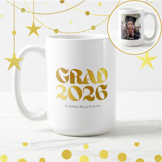 Mug Promotion 2026 Photo Typographie Noir et Or