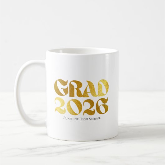 Mug Promotion 2026 Typographie Noir et Or (Gauche)
