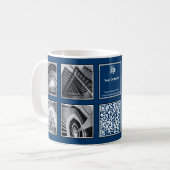 Mug Promotion d'entreprise Photo Collage bleu blanc no (Devant gauche)