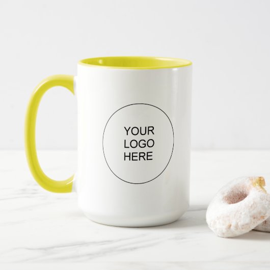 Mug Promotional Brand Upload Your Own Business Logo (Avec donut)