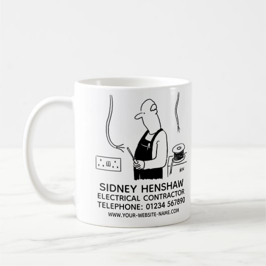 Mug Promotions pour électricien ou entrepreneur électr (Gauche)