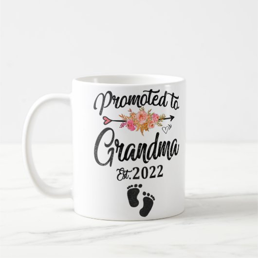 Mug Promu À Grand-Mère 2022 Première Grand-Mère  (Gauche)