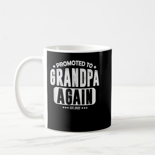 Mug Promu à nouveau grand-père 2022, Faire-part bébé (Gauche)