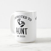 Mug Promu à Tante / Coeur chic Faire-part de naissance (Devant gauche)