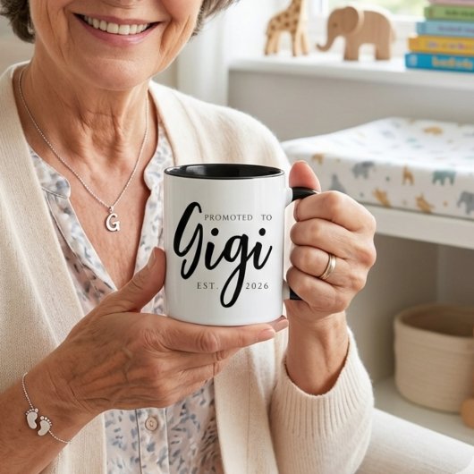 Mug Promu en Gigi Élégant Année EST Script