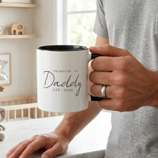 Mug Promu Papa Élégant Année de Création Script