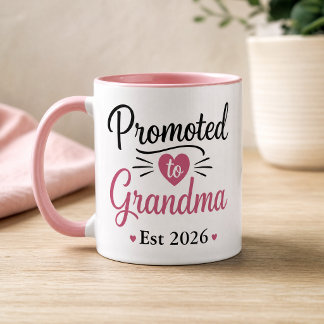 Mug Promue Grand-mère 2026 Cœur Rose