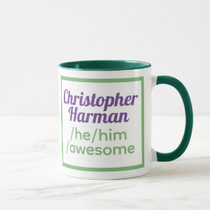 Mug Pronononouns amusants - Identifie comme Lui, Lui, 