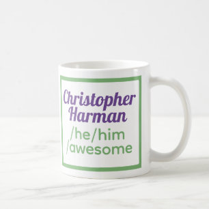 Mug Pronononouns amusants - Identifie comme Lui, Lui, 